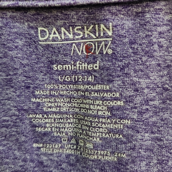 Danskin NOW Purple Athletic Top Size L (12-14) - Picture 4 of 6
